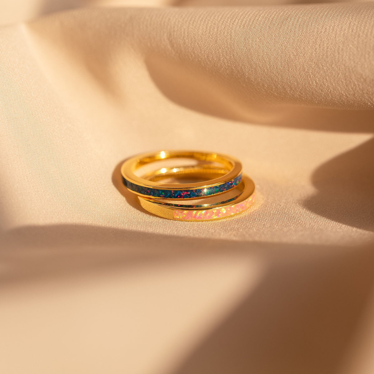 Indigo opal inlay band
