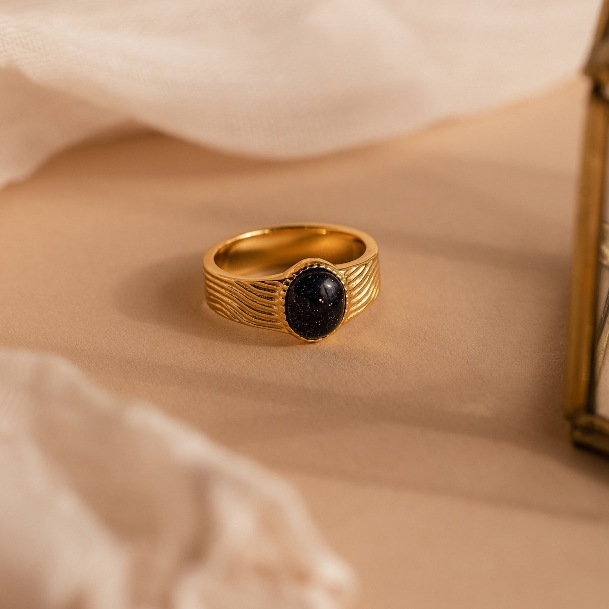 Celestial black signet ring