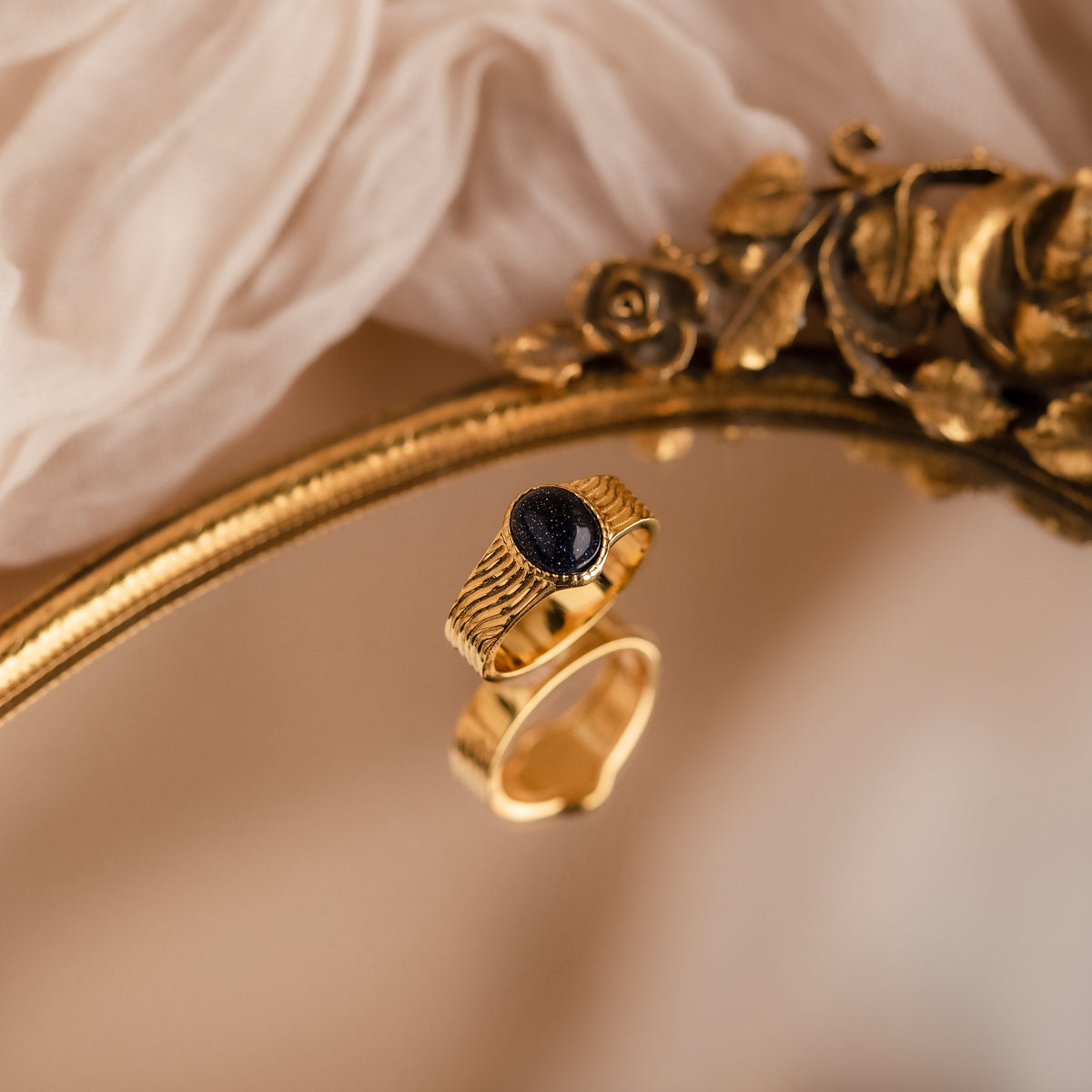 Celestial black signet ring