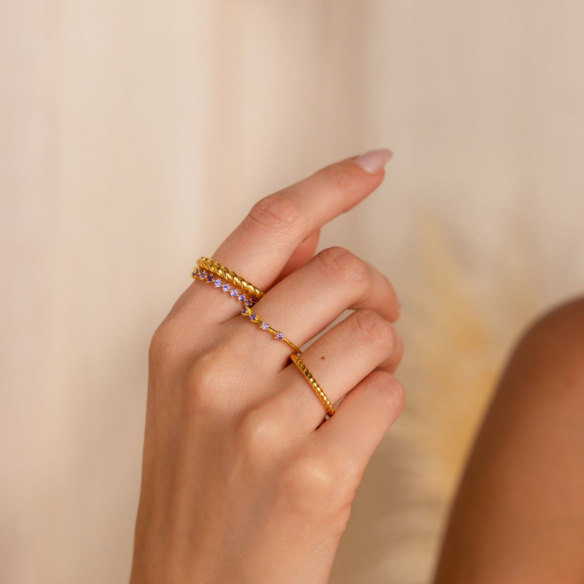 Amethyst eternity ring