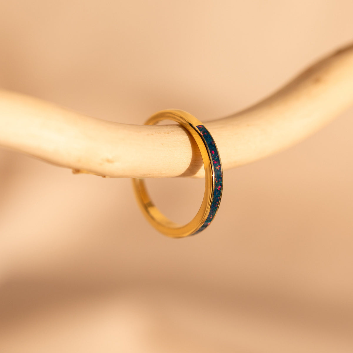 Indigo opal inlay band