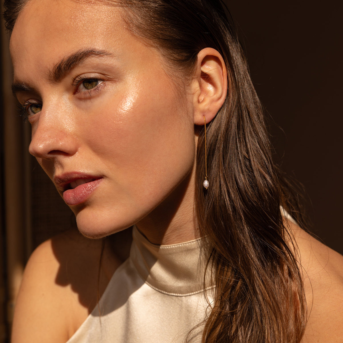 Pearl threader earrings
