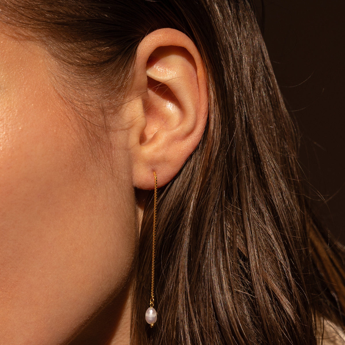 Pearl threader earrings