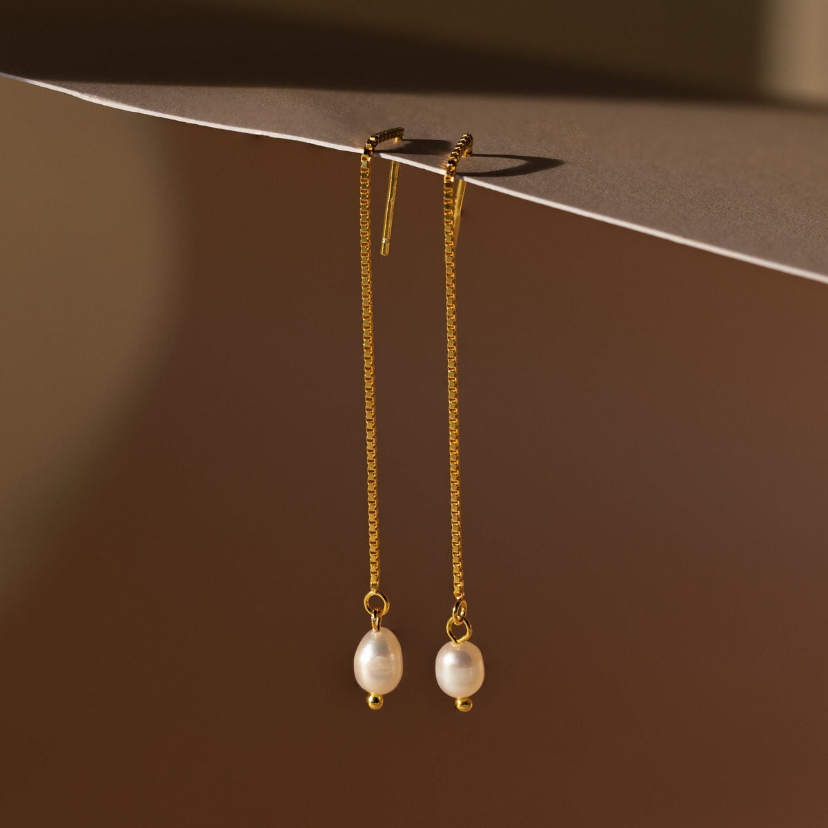 Pearl threader earrings