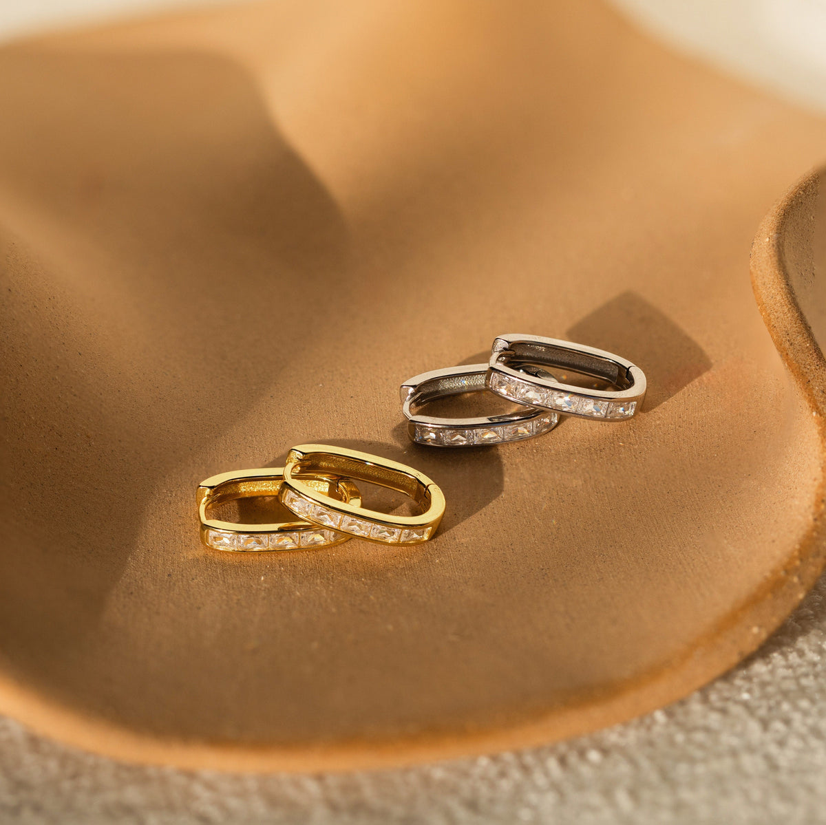 Baguette link hoops 3