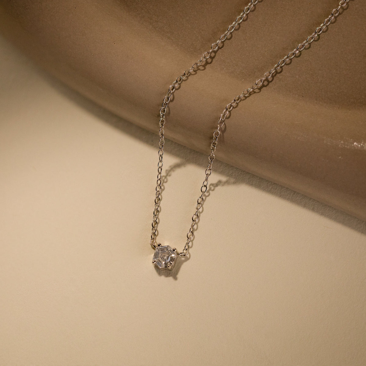 Hexagon diamond necklace