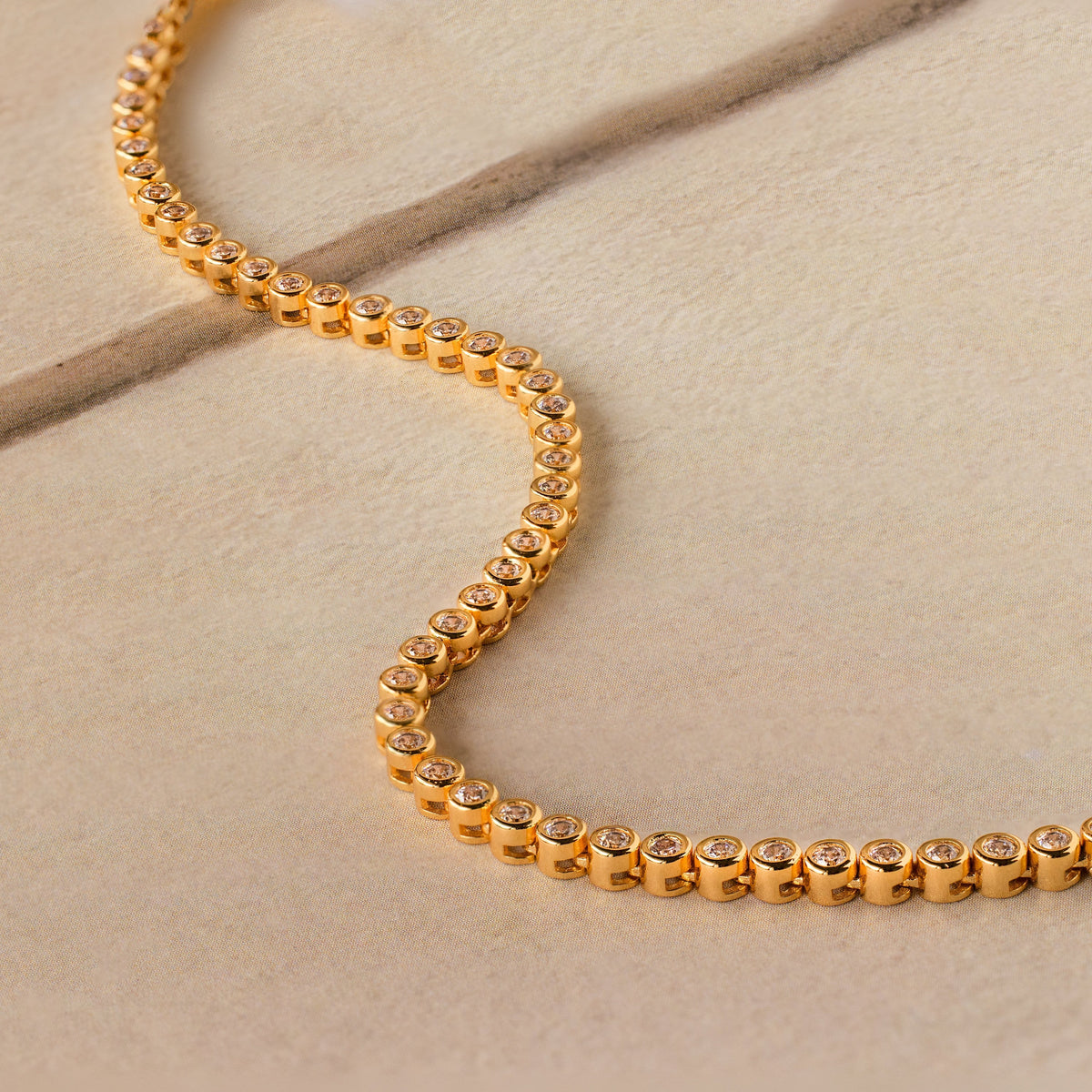 Diamond bezel tennis necklace
