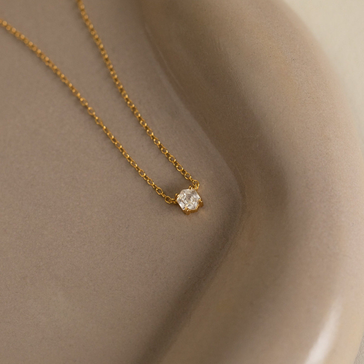 Hexagon diamond necklace