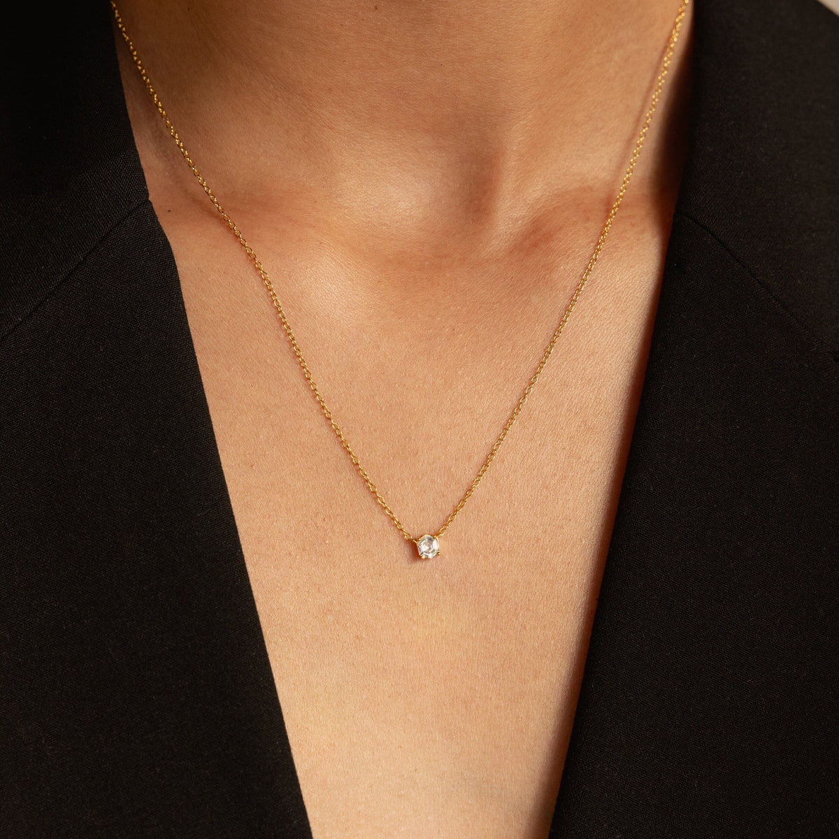 Hexagon diamond necklace