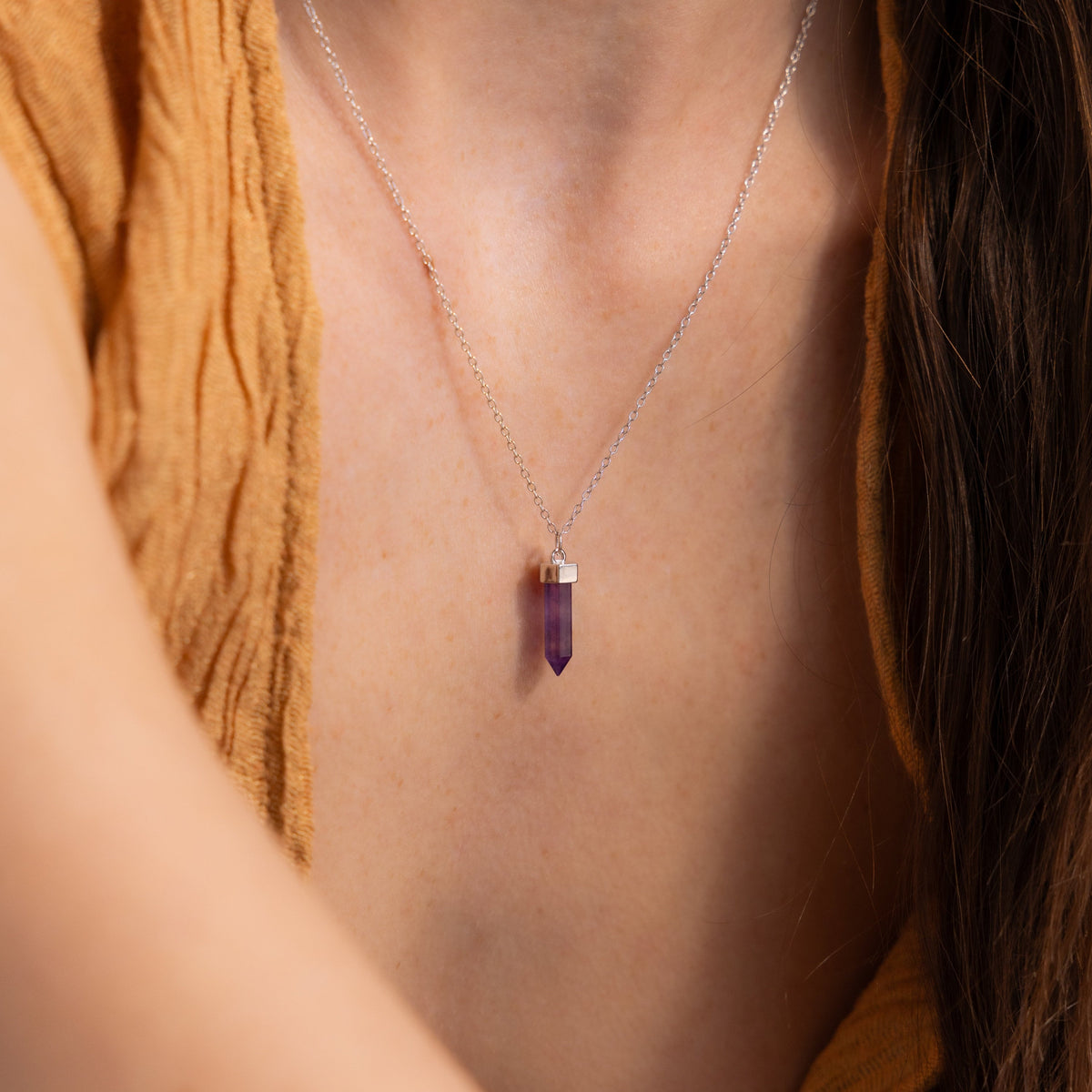 Amethyst quartz necklace