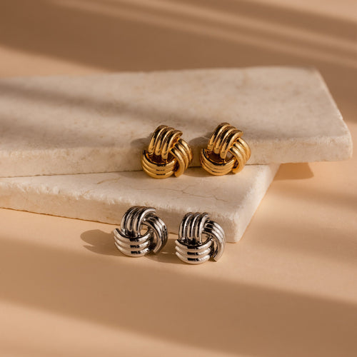 Bold triple knot studs