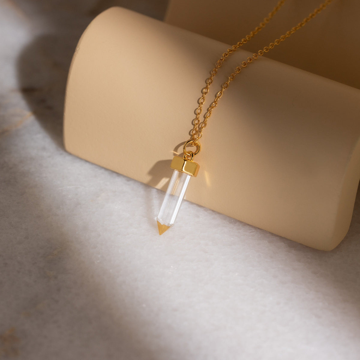 Clear quartz necklace