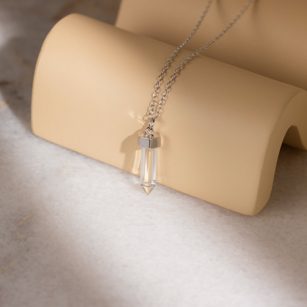 Clear quartz necklace