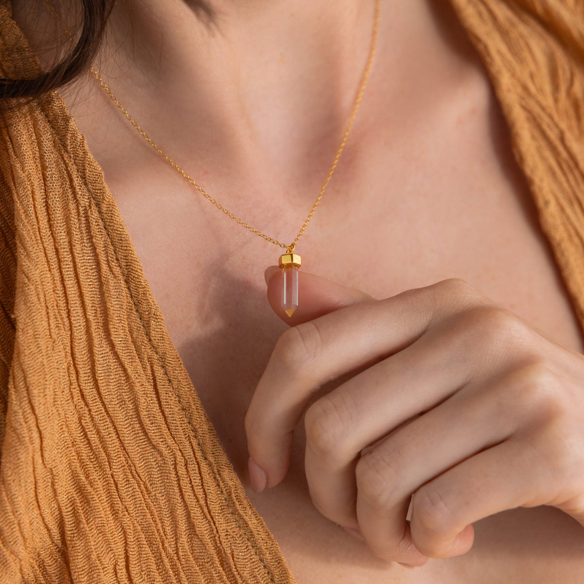 Clear quartz necklace