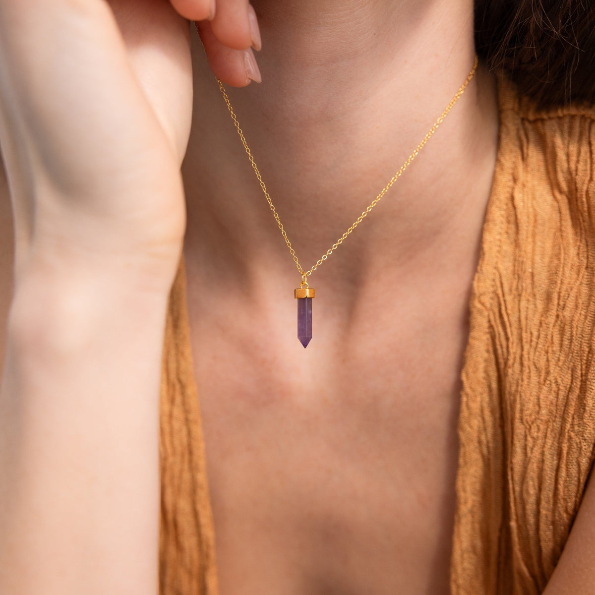 Amethyst quartz necklace
