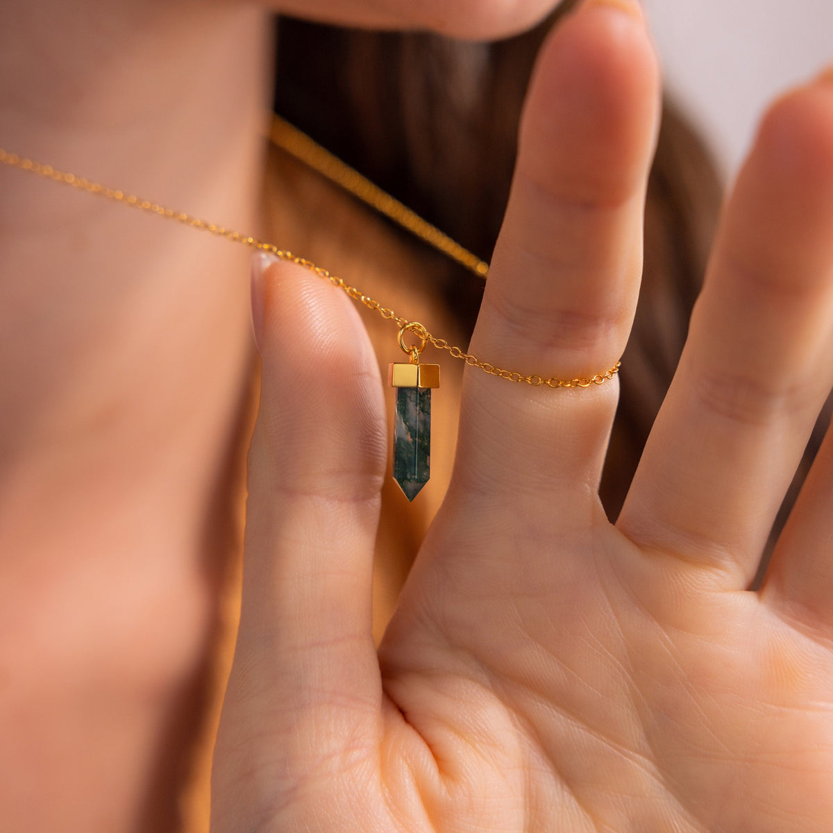Agate quartz necklace