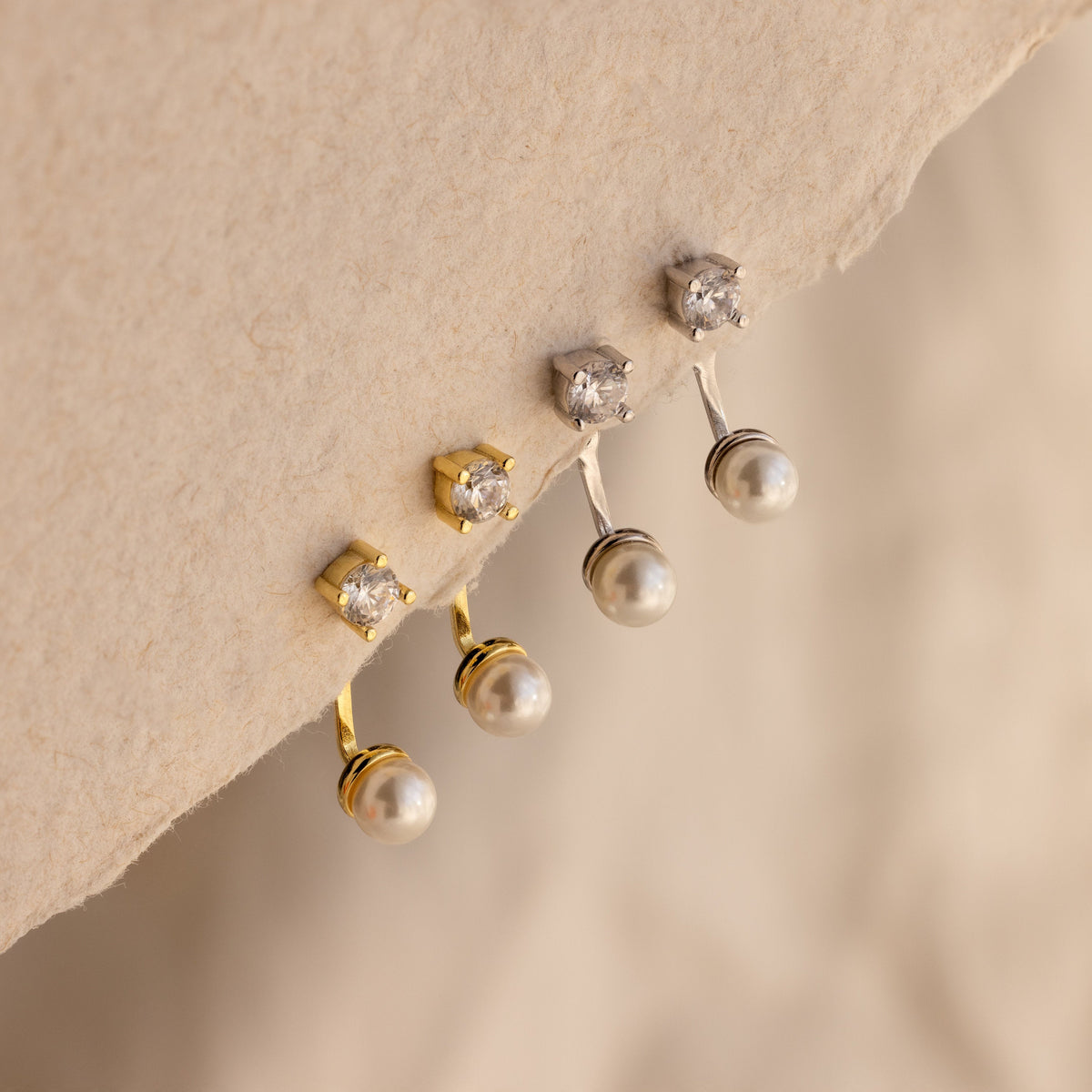 Diamond pearl ear jackets
