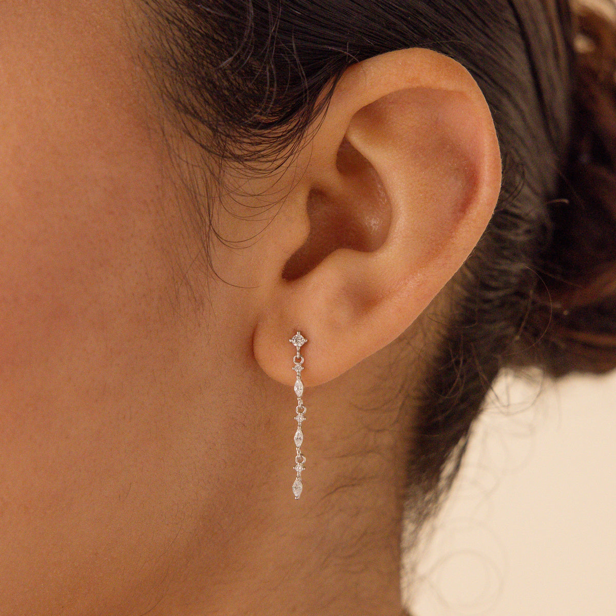 Dainty diamond drop earrings