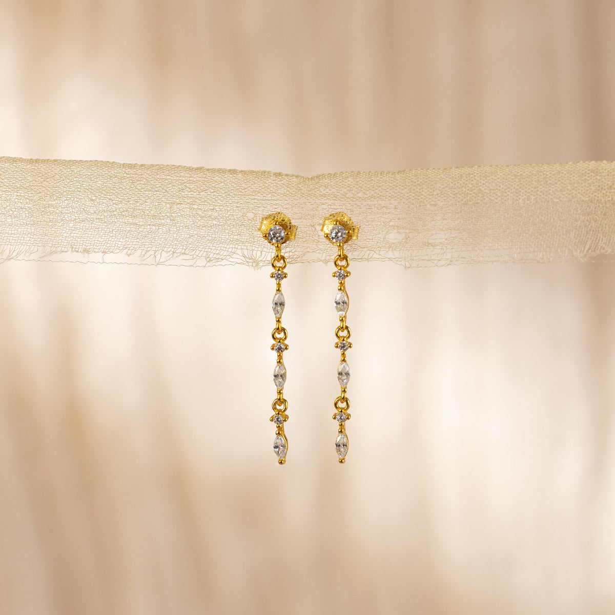 Dainty diamond drop earrings