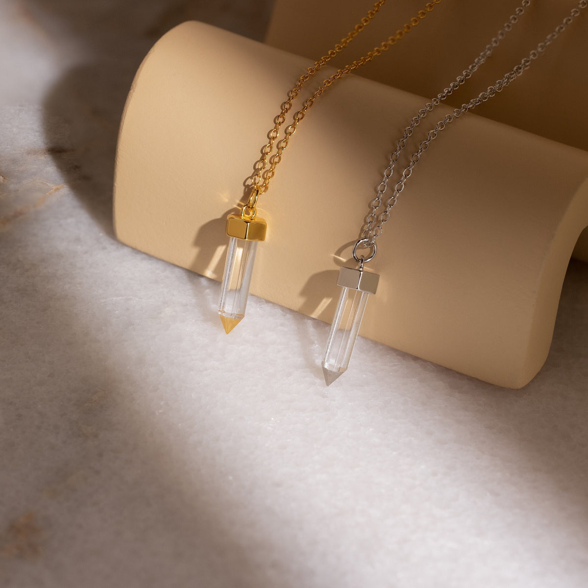 Clear quartz necklace