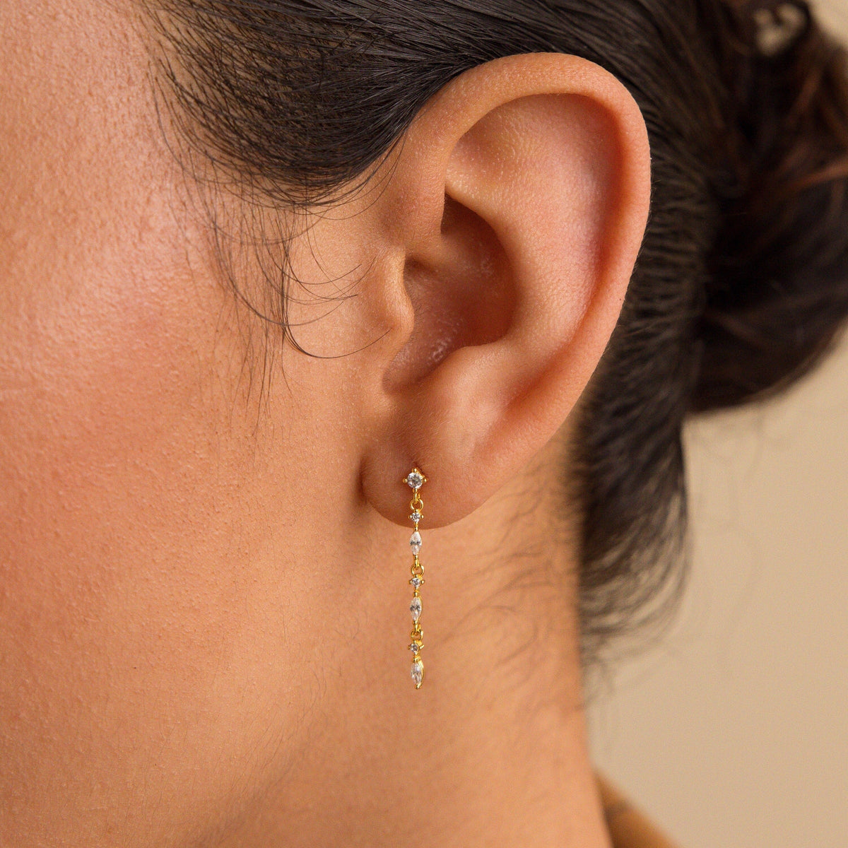 Dainty diamond drop earrings