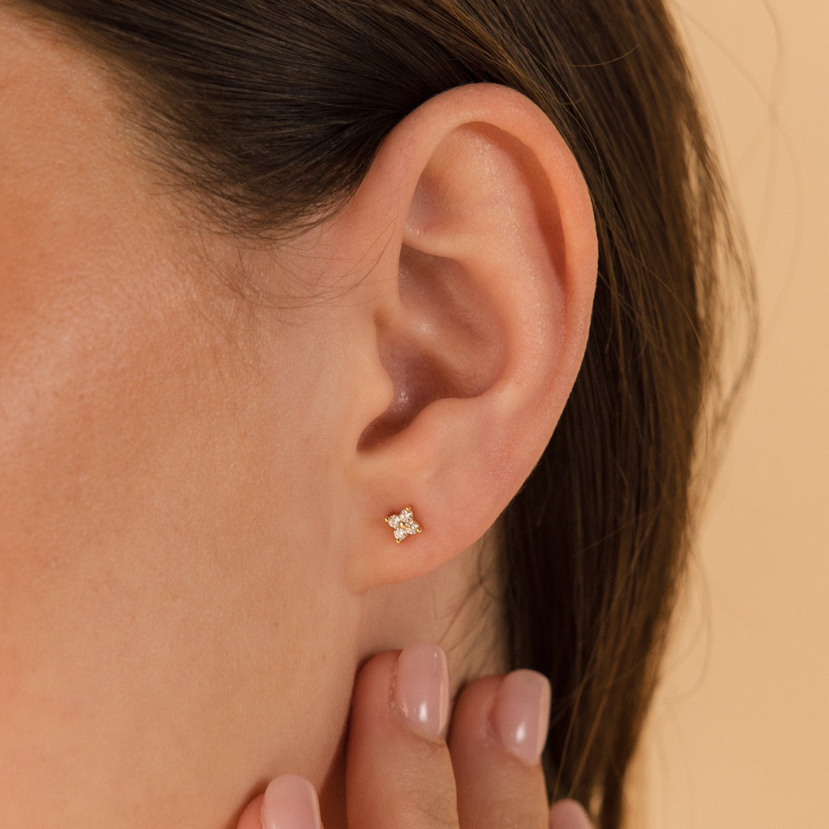 Diamond ivy flower studs