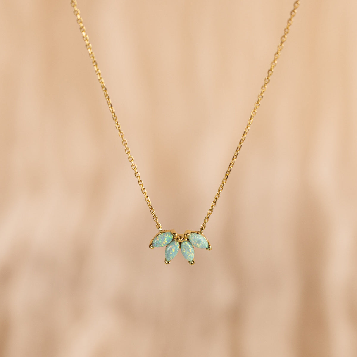 Turquoise opal marquise necklace