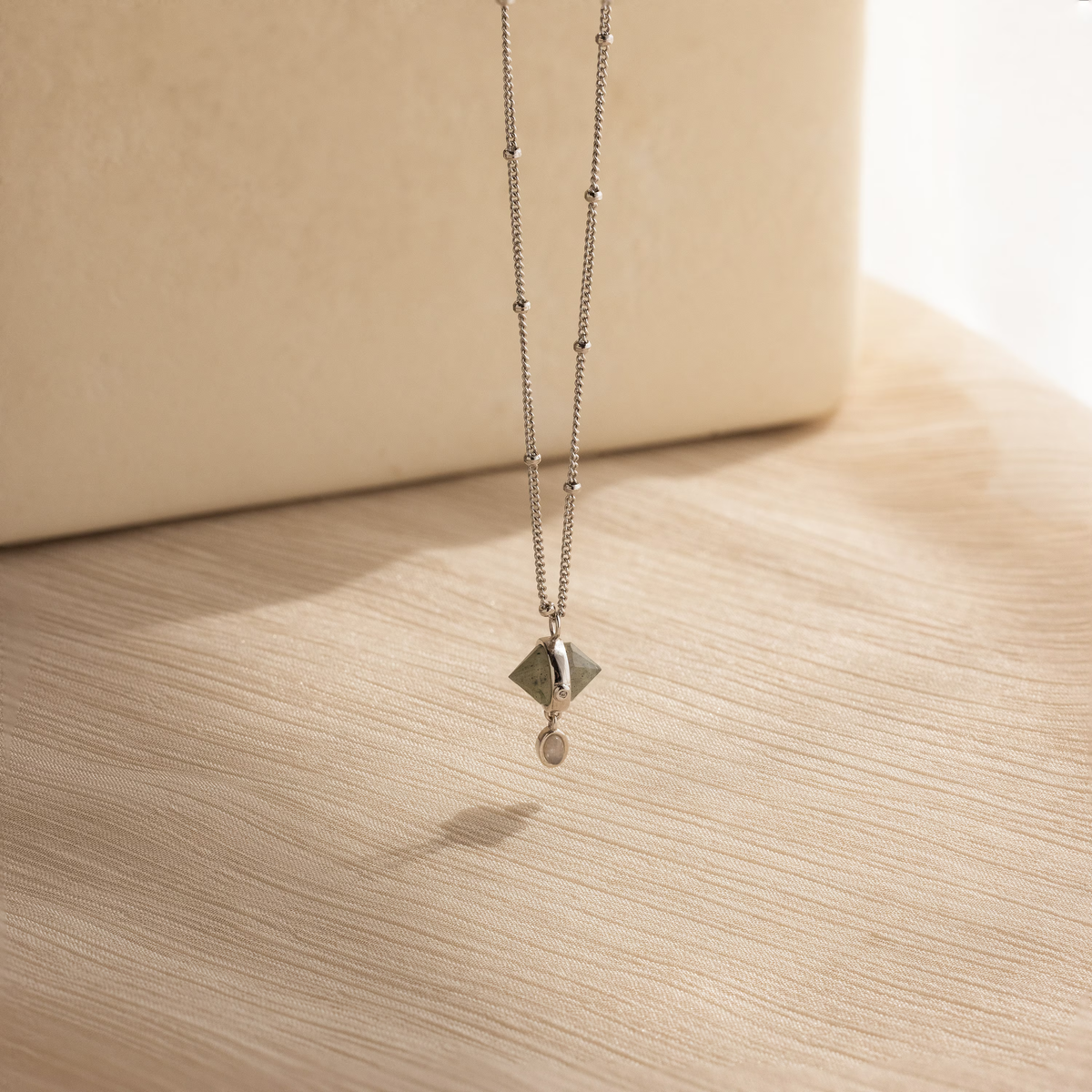 Labradorite & moonstone drop necklace