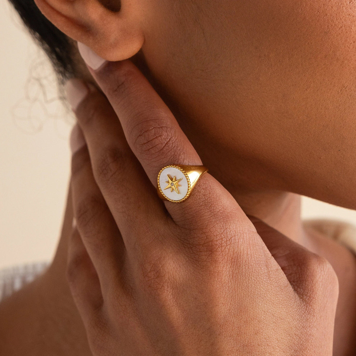 North star signet ring