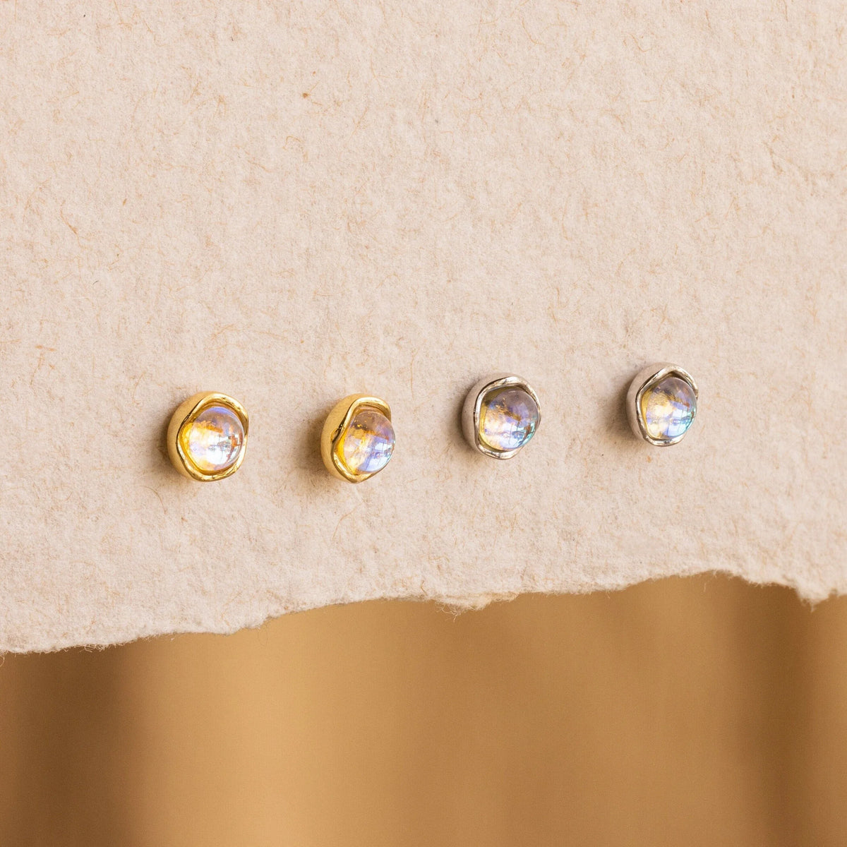 Moonstone studs