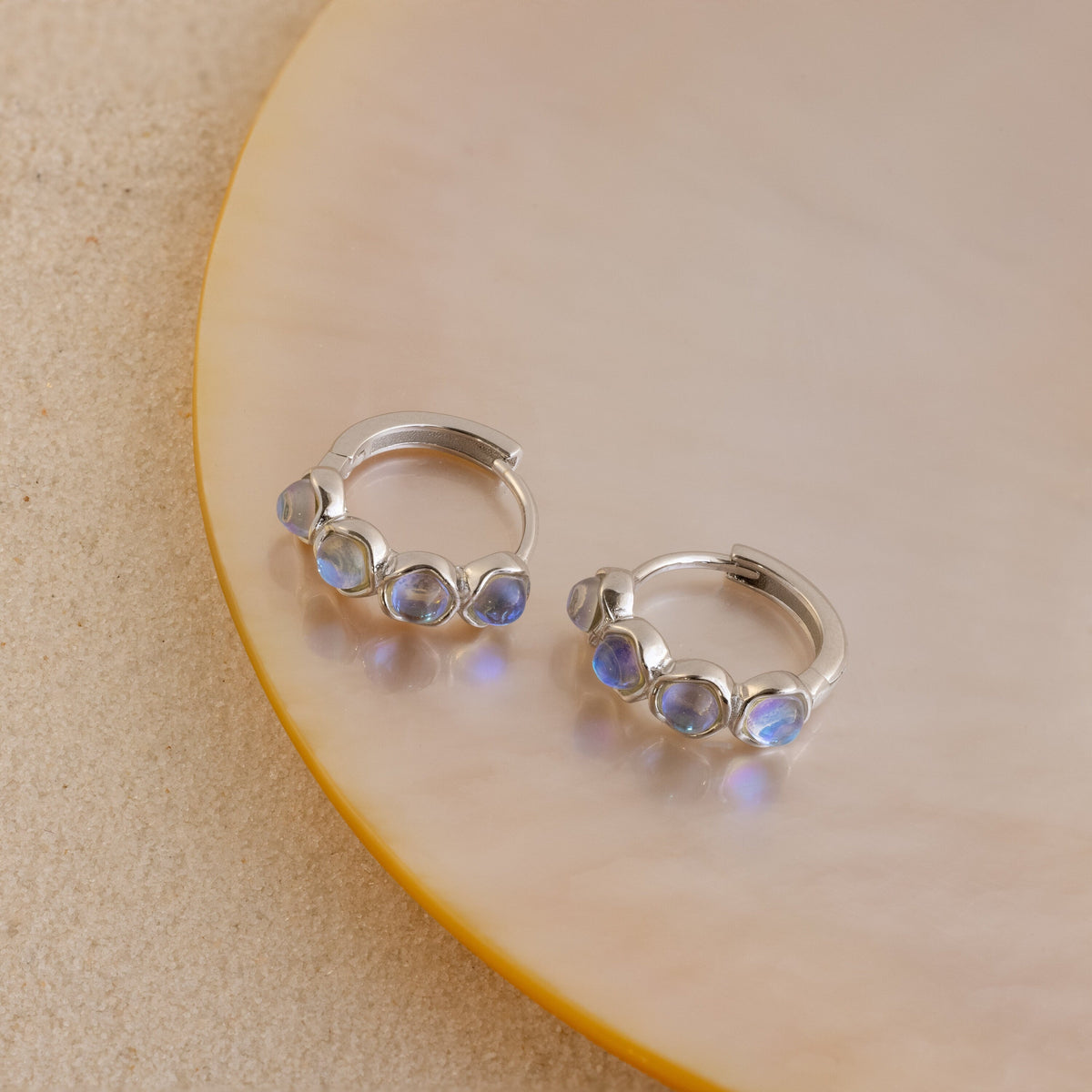 Clear moonstone huggies