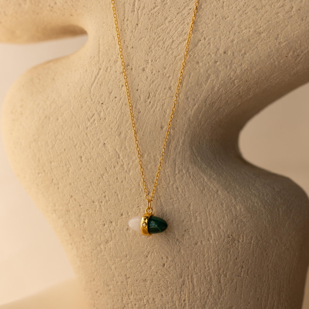 Malachite & moonstone necklace