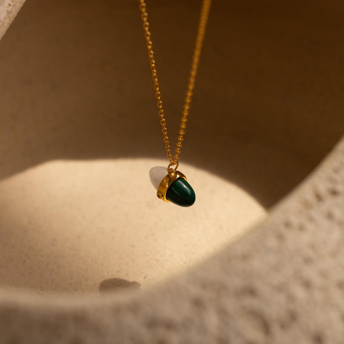 Malachite & moonstone necklace