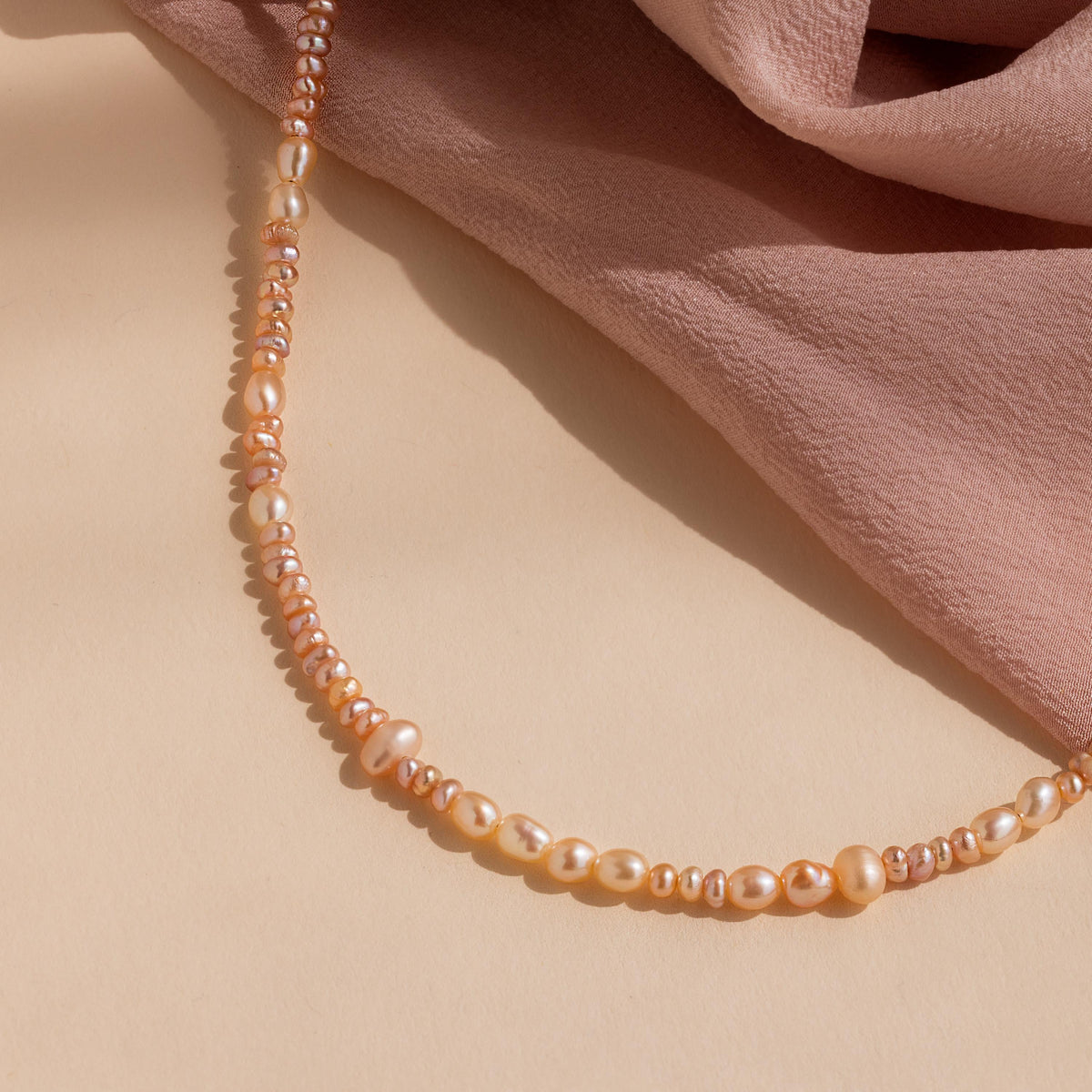 Blush pearl beaded necklace