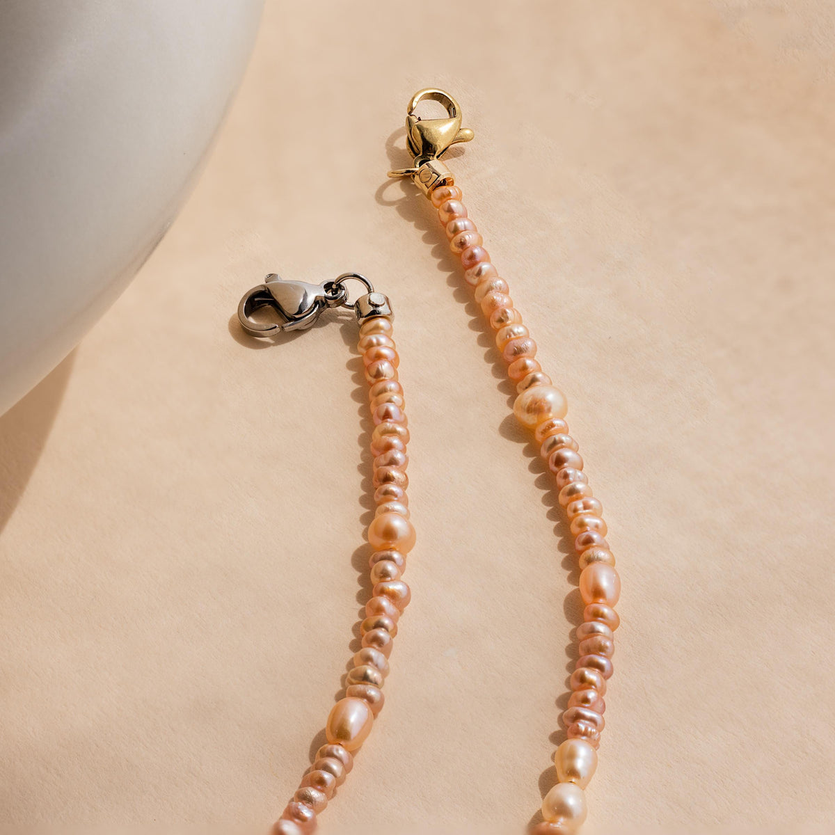 Blush pearl beaded necklace