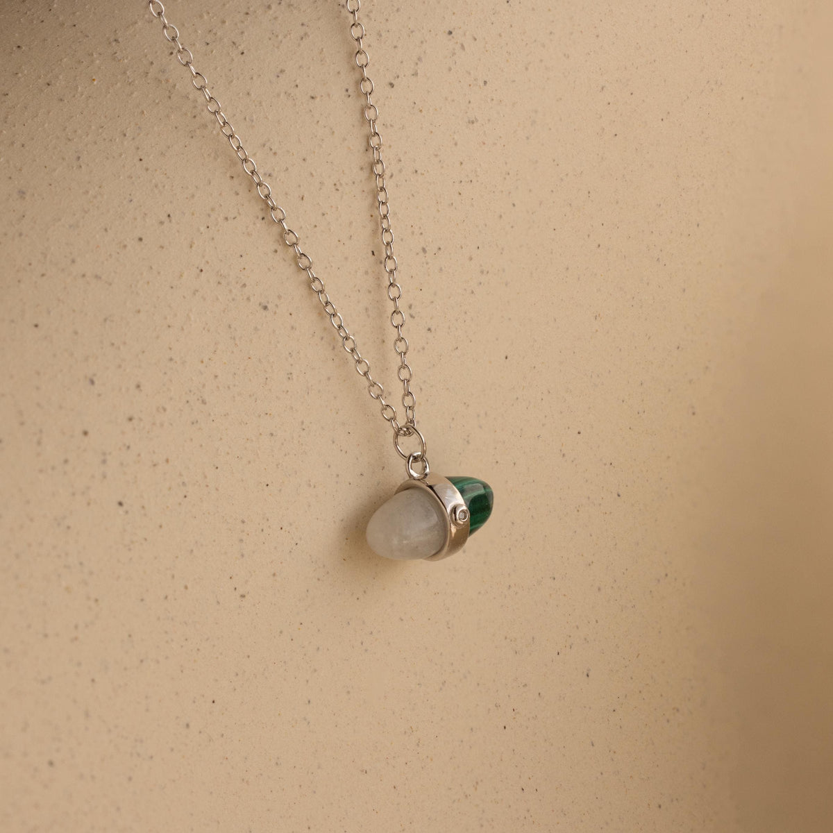 Malachite & moonstone necklace