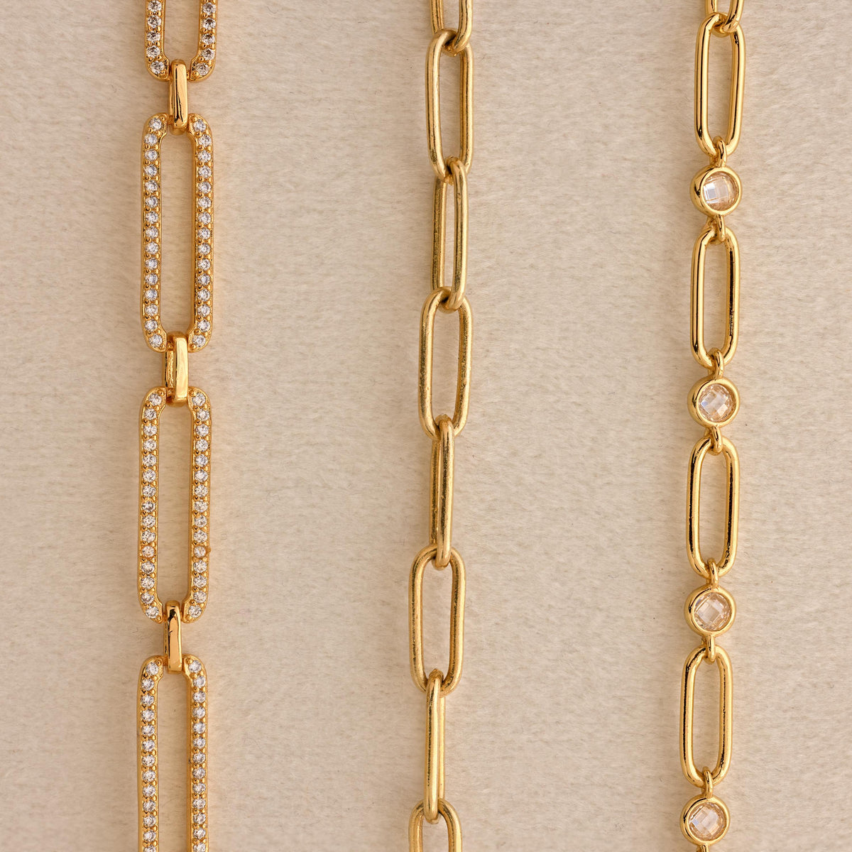 Pave link chain necklace