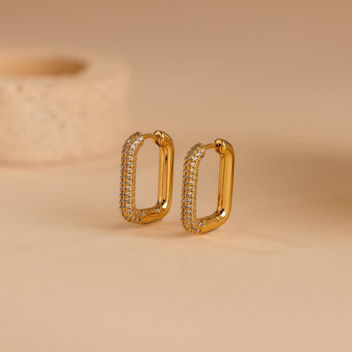 Chunky pave link earrings 1