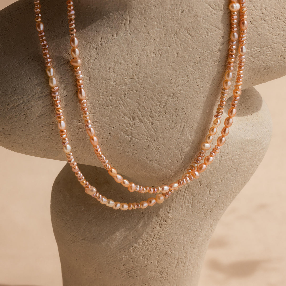 Blush pearl beaded necklace