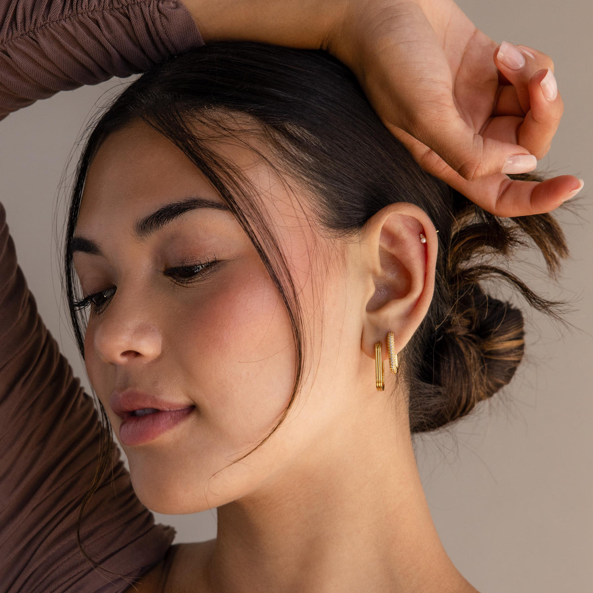 Chunky pave link earrings 5