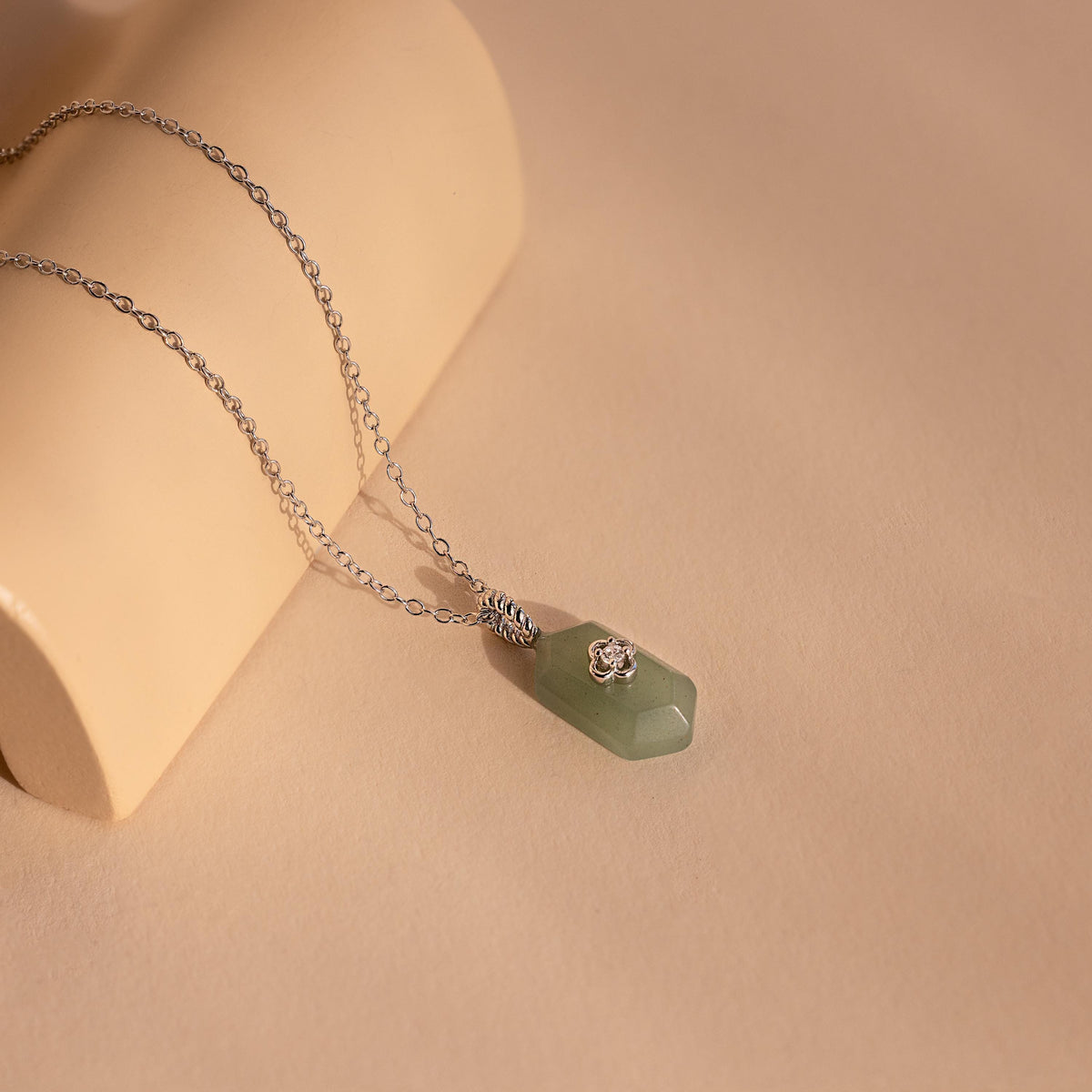 Jade prism necklace