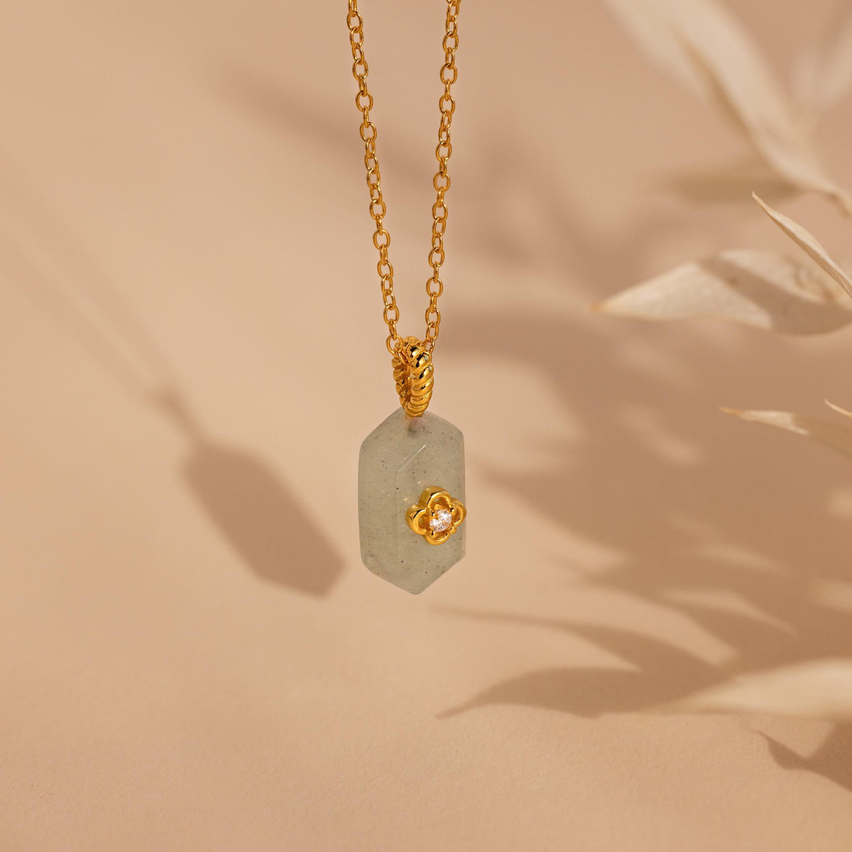 Jade prism necklace