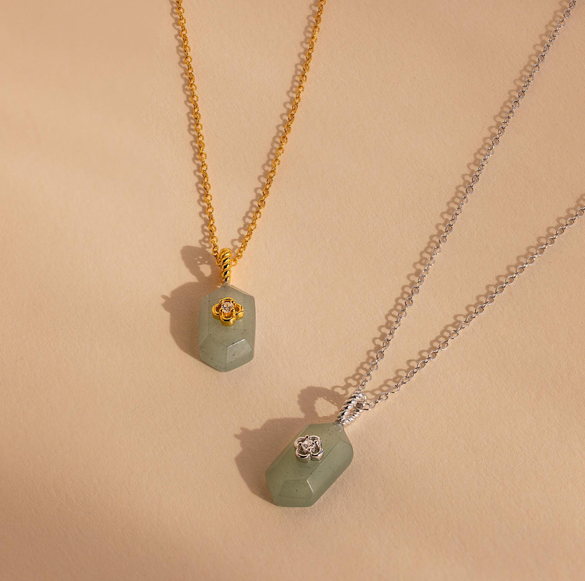 Jade prism necklace