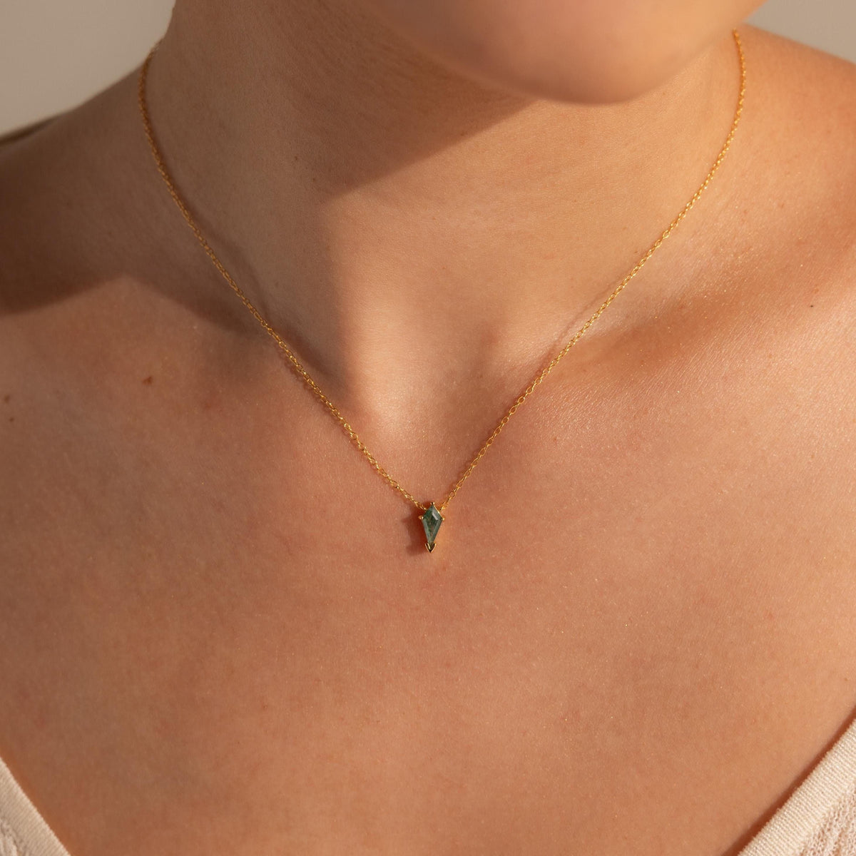 Agate art deco pendant necklace