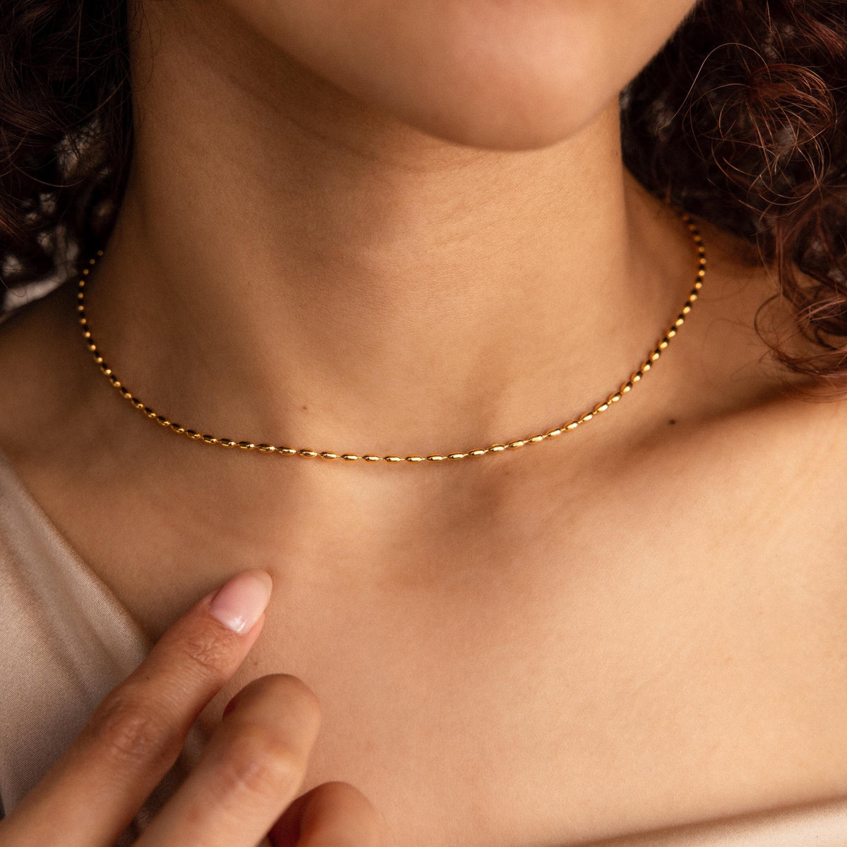 Oval beaded necklace