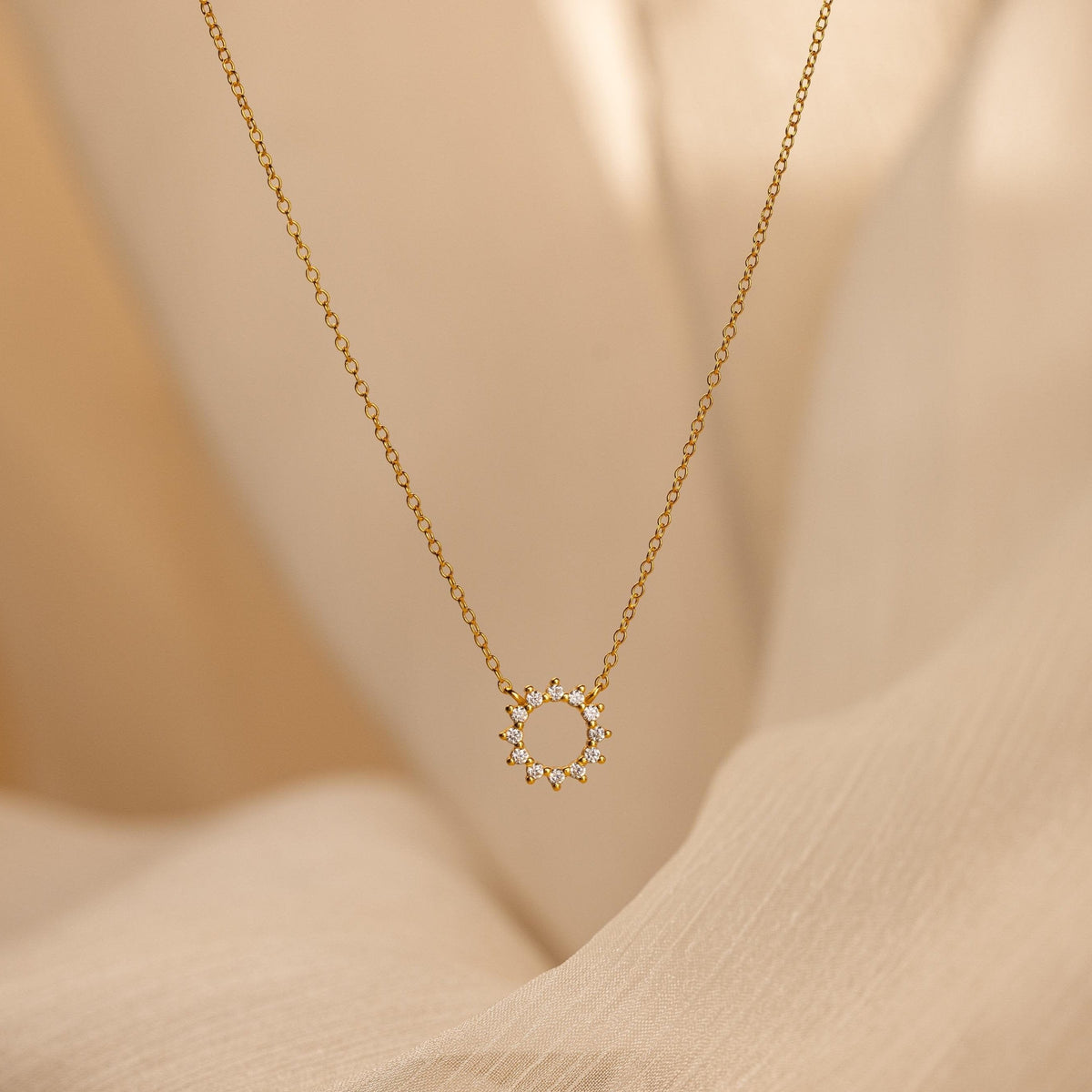 Diamond sun necklace