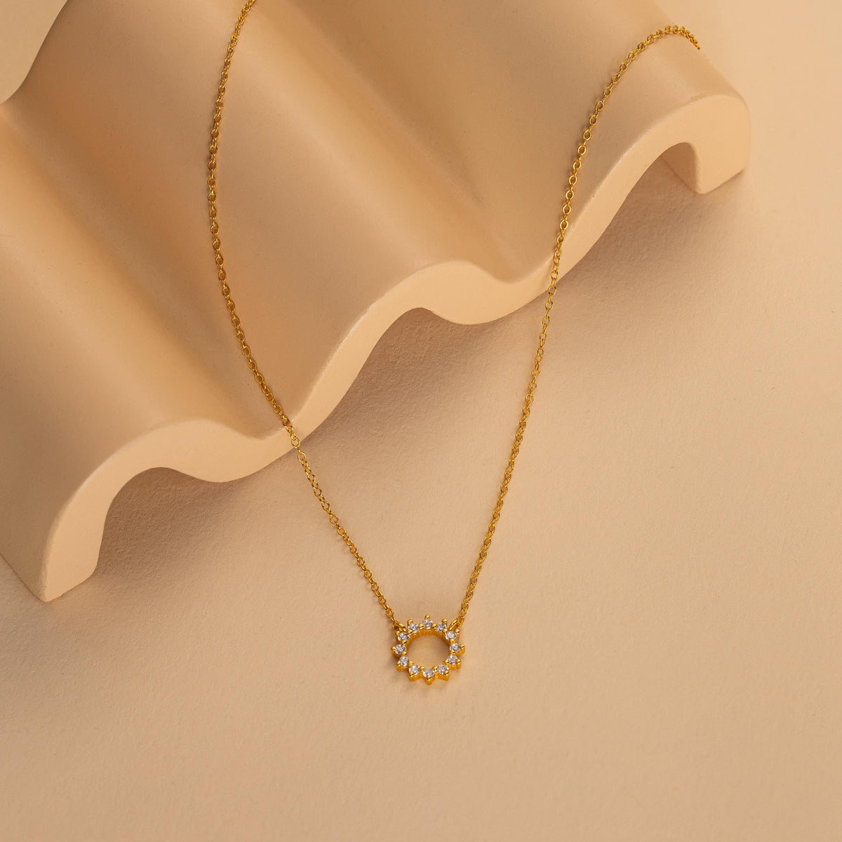 Diamond sun necklace