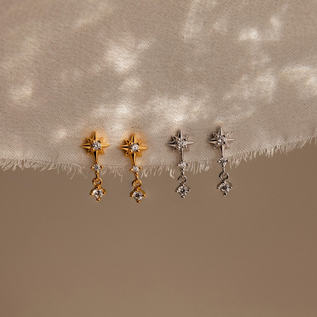 Diamond starburst drop studs 3