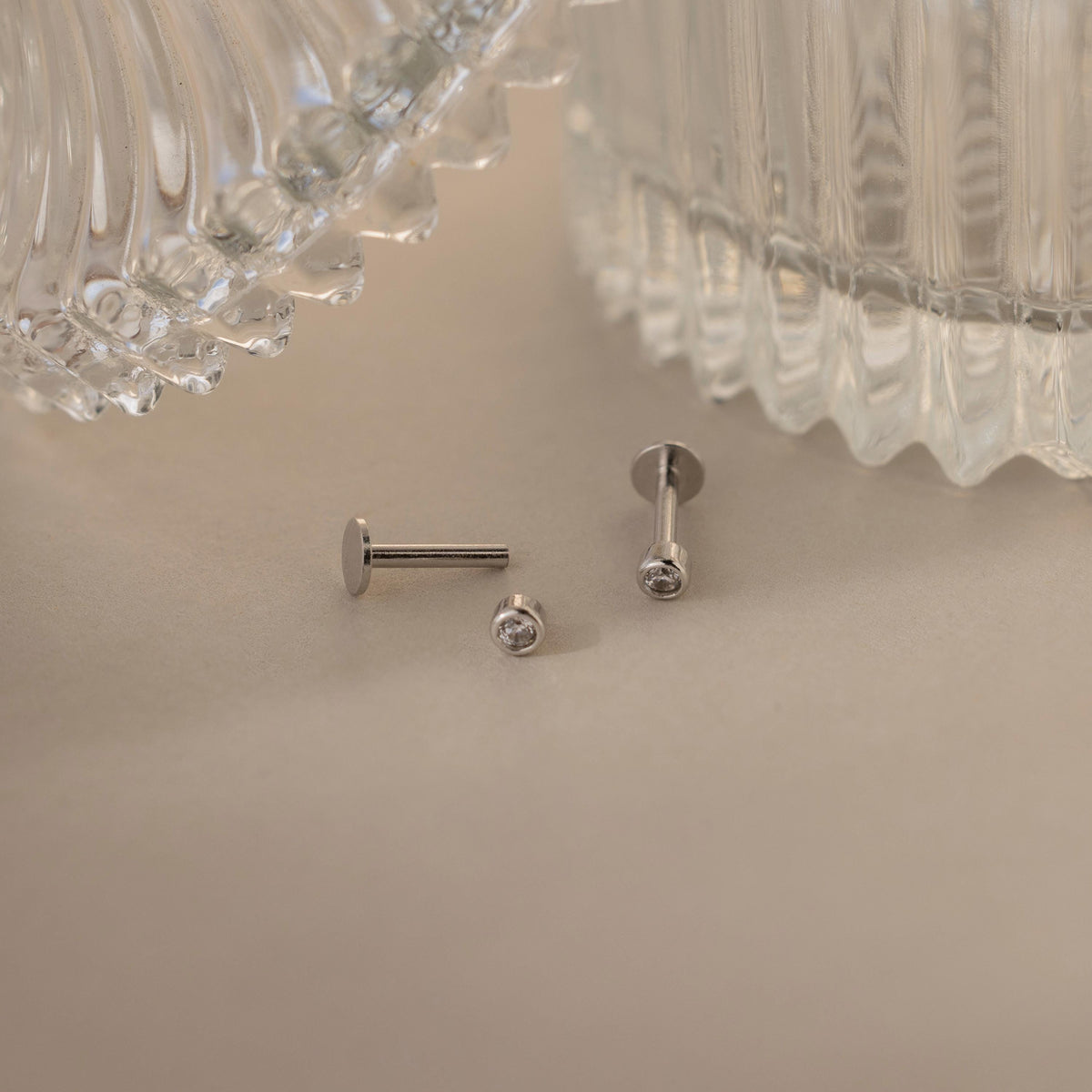 Small diamond bezel flat back studs