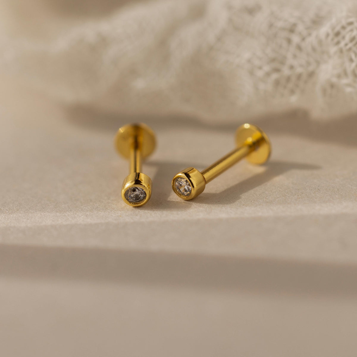Small diamond bezel flat back studs
